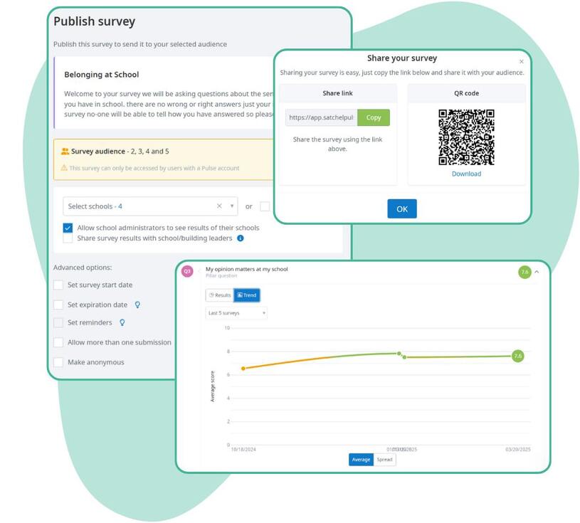 Perceptions product Perceptions platform helping schools build trust with anonymous feedback, leadership insights, and progress tracking